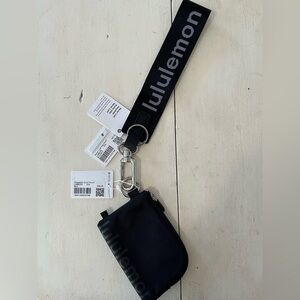 Lululemon Black Clipable Card Pouch + Never Lost Keychain